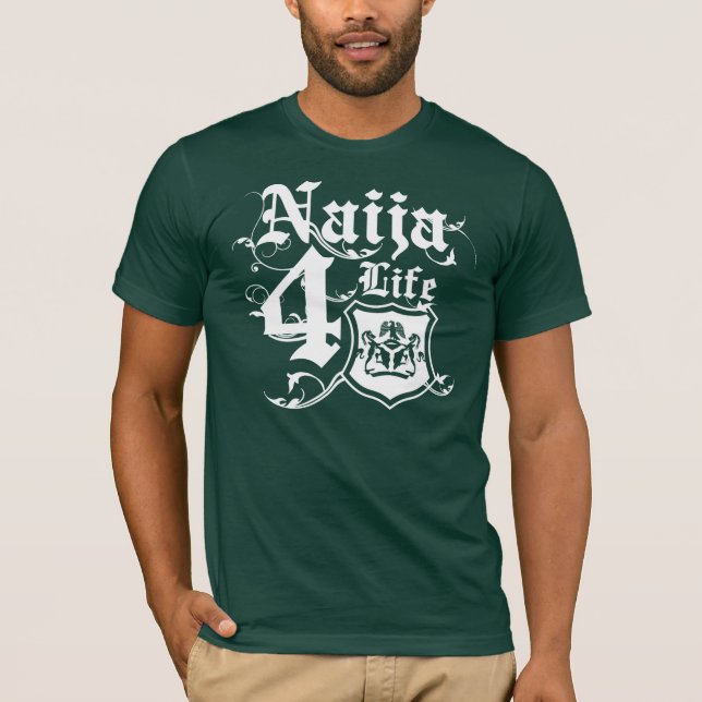 Naija4life-design med den nigerianska vapenskölden tee (Framsida)