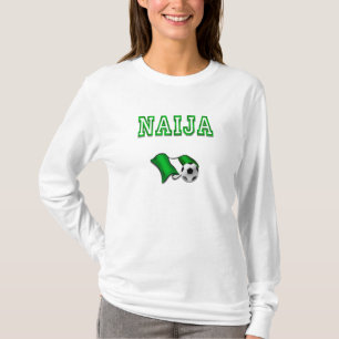 Naija flagga av gåvor för Nigeria fotbollstjärn Tee Shirt