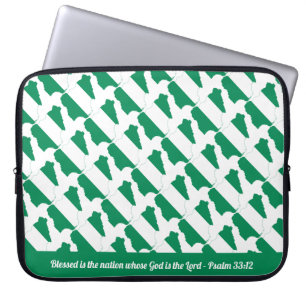 Naija NIGERIA FLAGGA Anpassningsbar Scripture bärb Laptop Fodral
