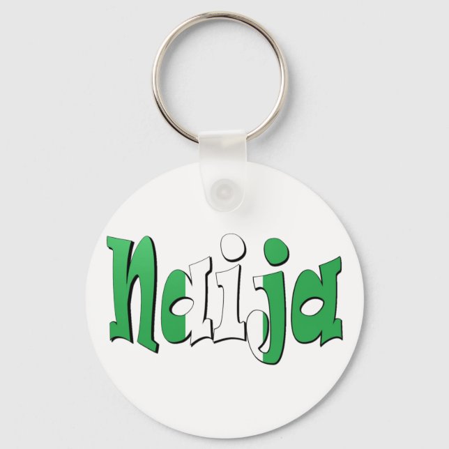Naija (Nigerias Flagga) Nyckelring (Framsida)