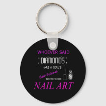 Nail Art är min bästa vänskapsknapp-nyckelkedja