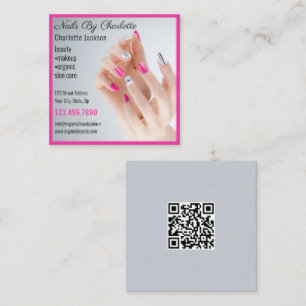 Nail Art Beauty Salon Maniboyspecialist qr kod Fyrkantigt Visitkort
