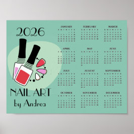 Nail Art Manikyr Design 2026 Kalender Affisch
