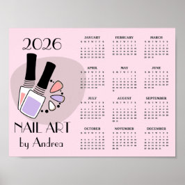 Nail Art Manikyr Design 2026 Kalender Poster