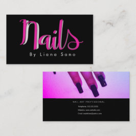 Nail Art Script och Foto Salong Rosa Visitkort