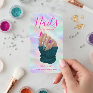 Nail Art Studio Stylish Opal Manicurist Artist Visitkort