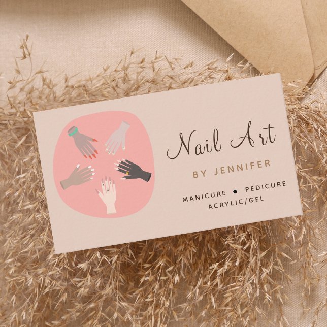 Nail Art Technician Artist Social Media Modern Rol Visitkort (Skapare uppladdad)