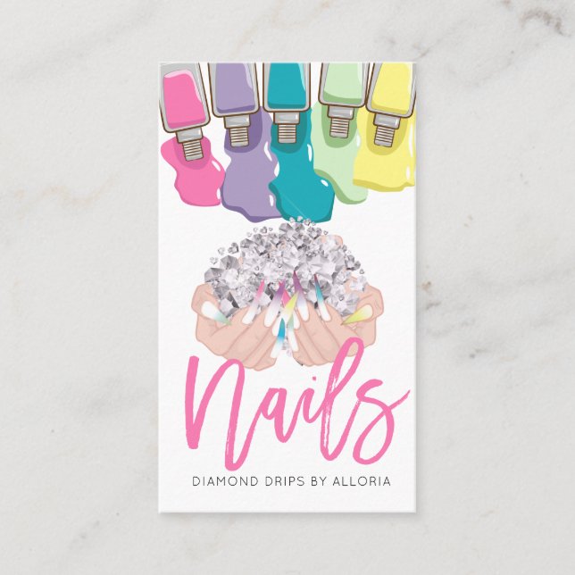 Nail Artist Dripping Poland Hand Logotyp Nail Salo Visitkort (Framsida)