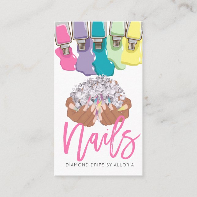 Nail Artist Dripping Poland Hand Logotyp Nail Salo Visitkort (Framsida)