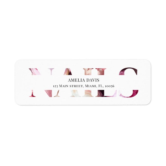 Nail Artist Elegant Blommigt White Rosa Manicurist Returadress Etikett (Framsidan)