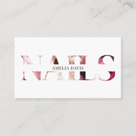 Nail Artist Elegant Blommigt White Rosa Manicurist Tidsbeställning Kort