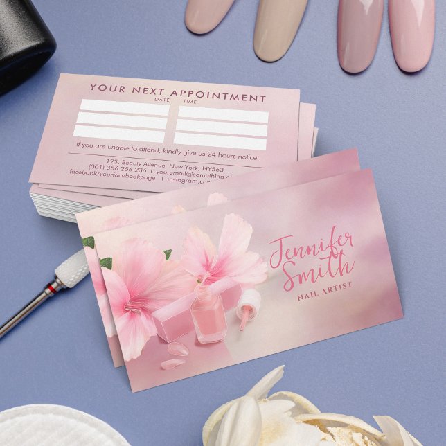 Nail Artist Gentle Pastel Ro Visitkort (Skapare uppladdad)