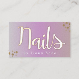 Nail Artist Glow Script och Foto Salon Rosa Guld Visitkort