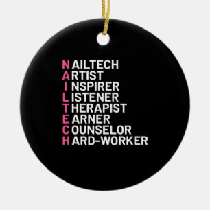 Nail Artist Inspirer Julgransprydnad Keramik