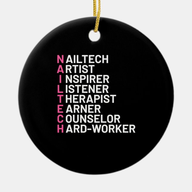 Nail Artist Inspirer Julgransprydnad Keramik (Framsidan)