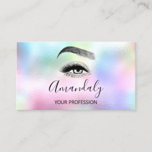 Nail Artist Lash Friseur Logotyp Hologramm Rosa Visitkort