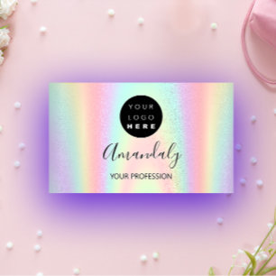 Nail Artist Lash Hairdresser Logotyp Holograph Visitkort