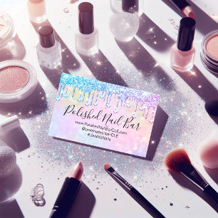 Nail Artist Makeup Rosa Holograph Diamond Drift Visitkort