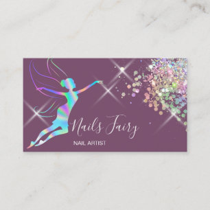 Nail Artist ManiboyBeauty Sparkling Holograph Visitkort