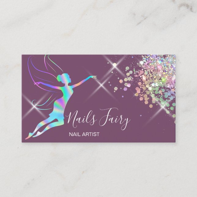Nail Artist ManiboyBeauty Sparkling Holograph Visitkort (Framsida)