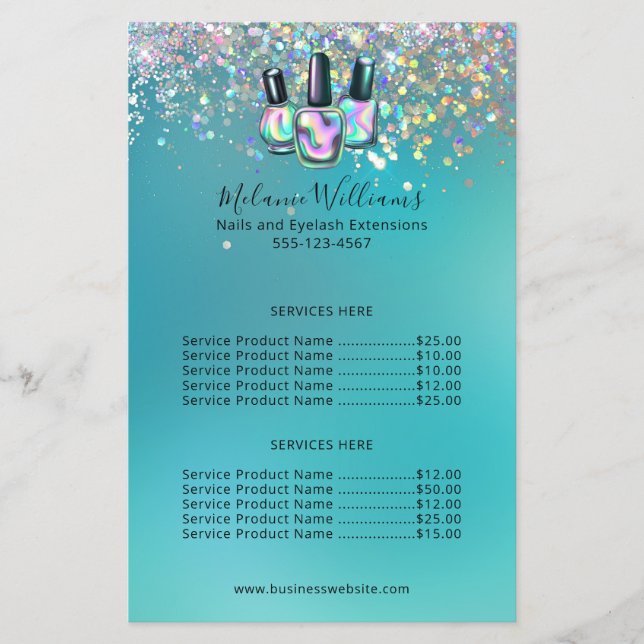 Nail Artist Manicuant Gnistra Business Flygblad (Framsidan)