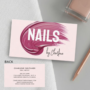 Nail Artist Mauve Polens Rosa Modern Visitkort