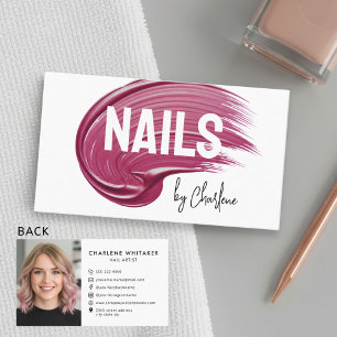 Nail Artist Mauve polsk foto Modern Typografi Visitkort