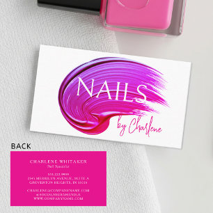 Nail Artist Modern Typography Shock rosa polska Visitkort