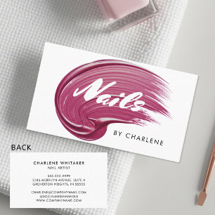 Nail Artist Modern Typography Vin polsk Visitkort