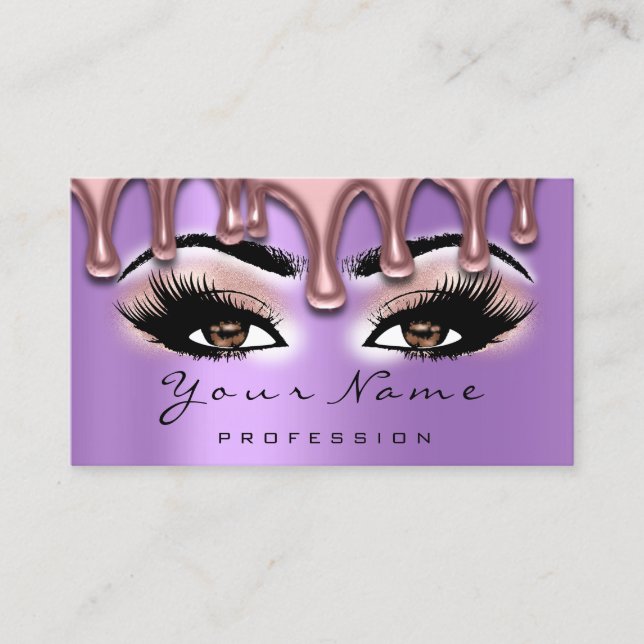 Nail Artist Nagel Lash Makeup Rosa Lila Brown Visitkort (Framsida)