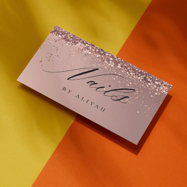 Nail Artist Nagel Ro Glitter Konfetti Visitkort (Skapare uppladdad)