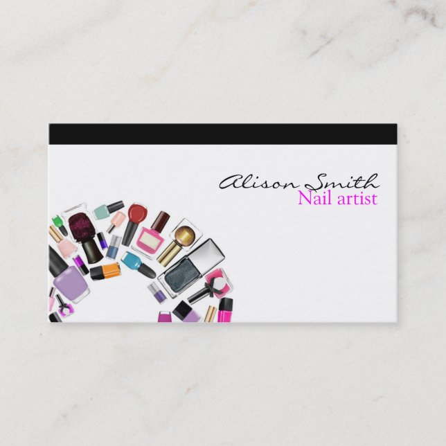 Nail Artist / Nail Polish circle Visitkort (Framsida)