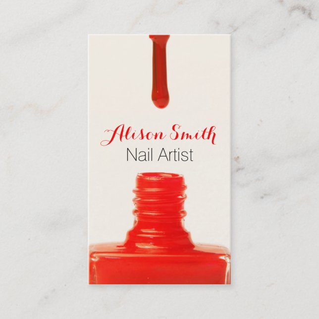 Nail Artist / Nail Polish Visitkort (Framsida)