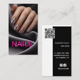 Nail Artist Photo Business Card Visitkort