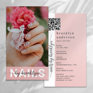 Nail Artist Photo QR-kod Visitkort