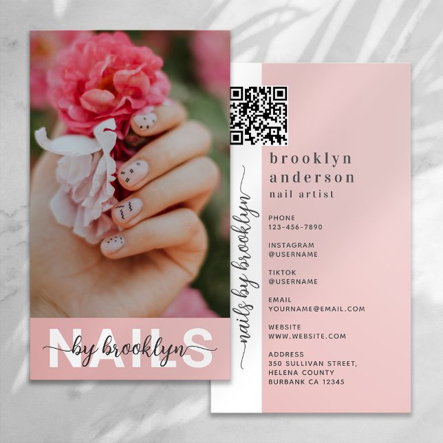 Nail Artist Photo QR-kod Visitkort (Skapare uppladdad)