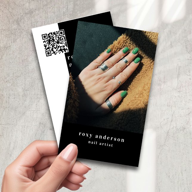 Nail Artist Photo QR-kod Visitkort (Skapare uppladdad)