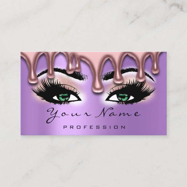Nail Artist Vax Nagel Lash Makeup Rosa Grönt Viole Visitkort (Framsida)