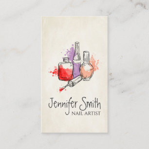 Nail Artist - Watercolor Nagel polsk Art Visitkort