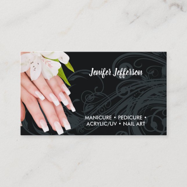 Nail Salon Affärskort Tidsbeställning Kort (Framsida)