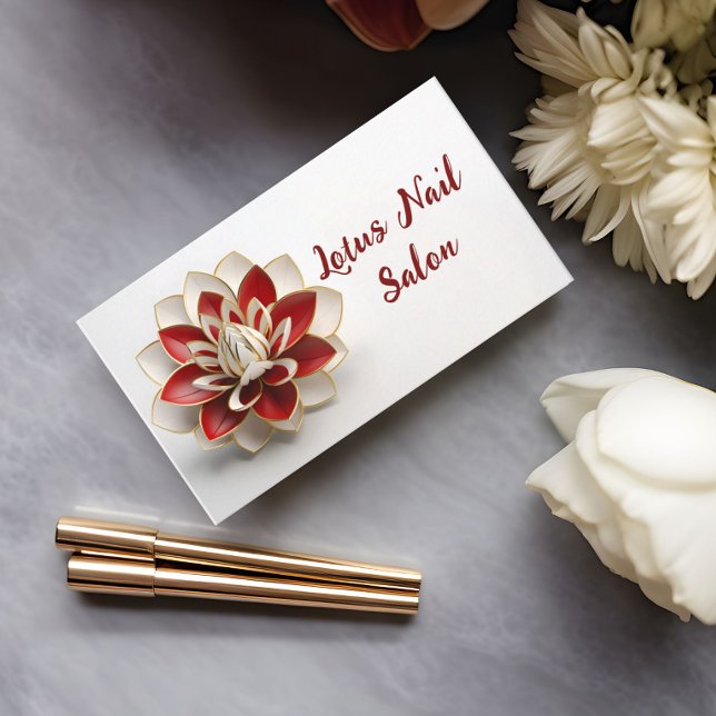 Nail Salon, Beauty Clinic Visitkort (Business card for nail salon displayed on table)