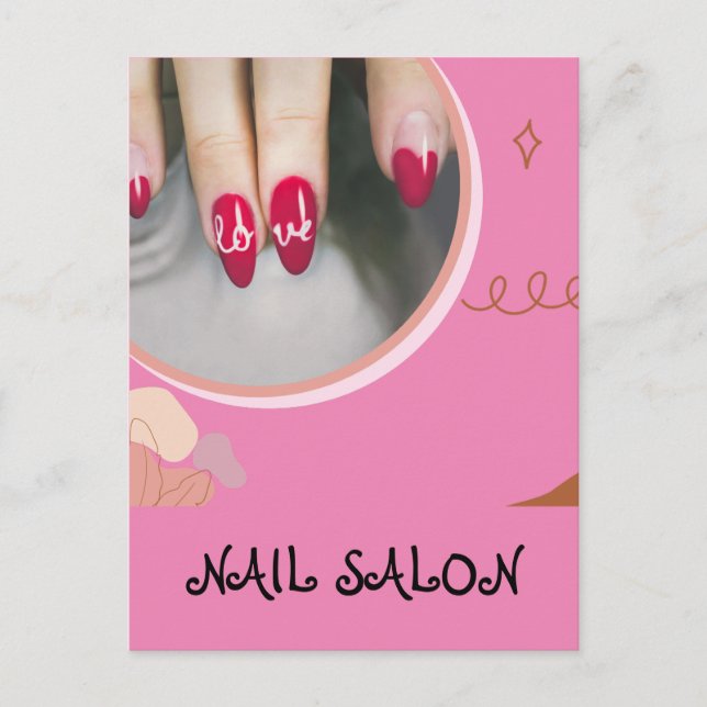 Nail Salon Business Postcard Vykort (Framsida)