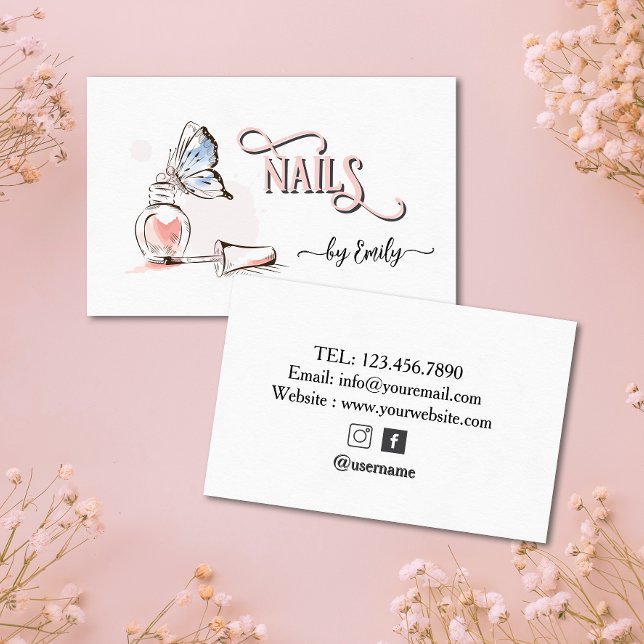 Nail Salon Butterfly polsk manikurist Visitkort (Skapare uppladdad)