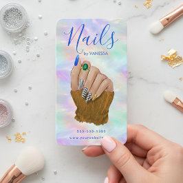 Nail Salon Chic Manicurist Artist Stylish Opal Visitkort