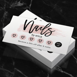 Nail Salon Cute  Rosa Manicurist Loyalty Lojalitetskort