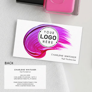 Nail Salon Din Logotyp Rosa polska Visitkort