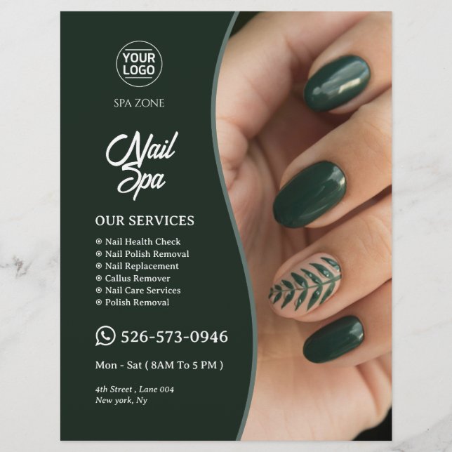 Nail Salon Editable Flyer (Framsidan)