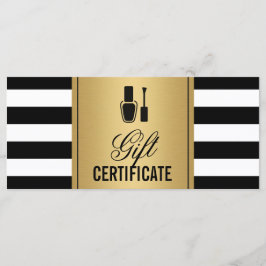 Nail Salon Gift Certificate Guld B&W Rand