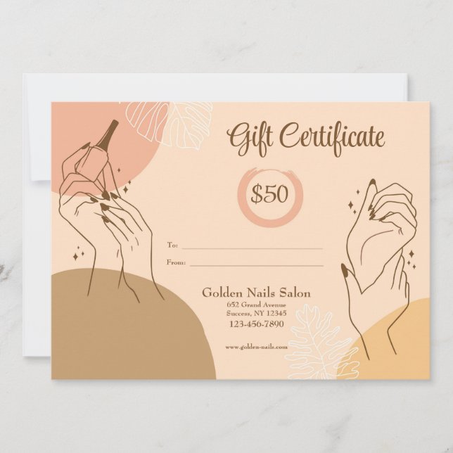Nail Salon Gift-certifikat (Framsida)