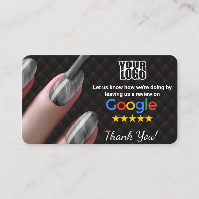 Nail salon Google-granskningsmall med QR Visitkort (Framsida)